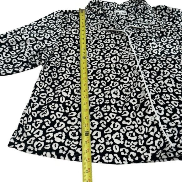 NEW Anne Klein White and Black Cheetah Animal Print Pajama Set Cozy Holiday 3X - Picture 10 of 10